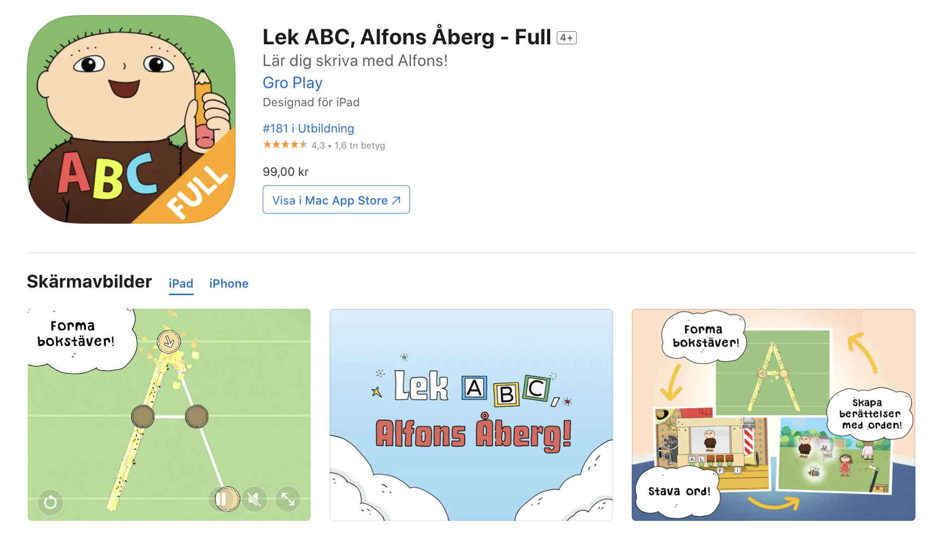 Appar med Alfons Åberg: lärorika och roliga barnappar